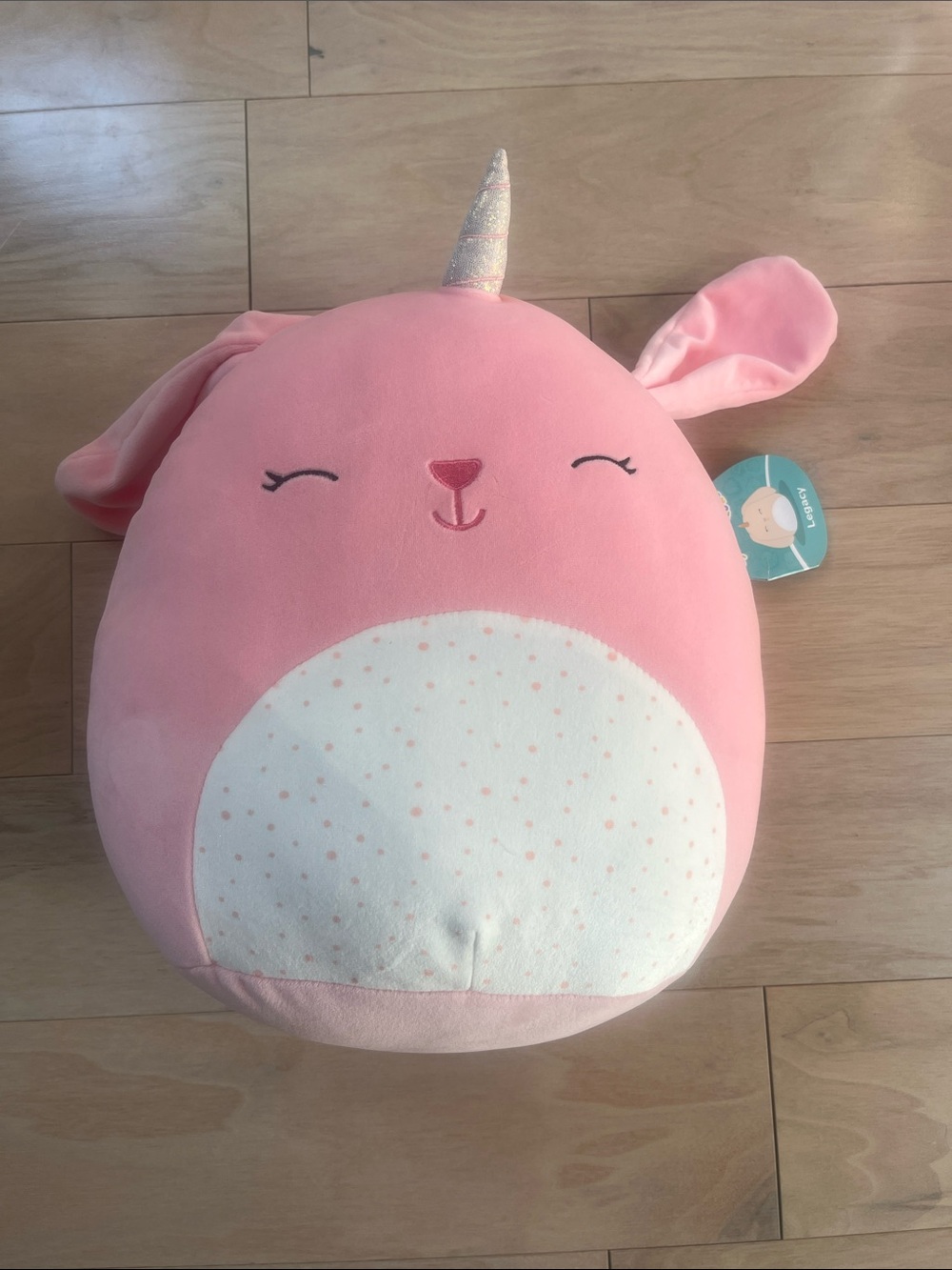Squishmallows Pink Unicorn Plush Pillow with Sparkle Horn